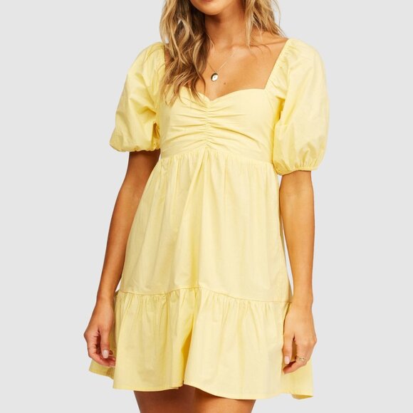 Like NEW Billabong Be Mine Babydoll Dress in Stay Golden Color Sz L ☀️ - Picture 2 of 5